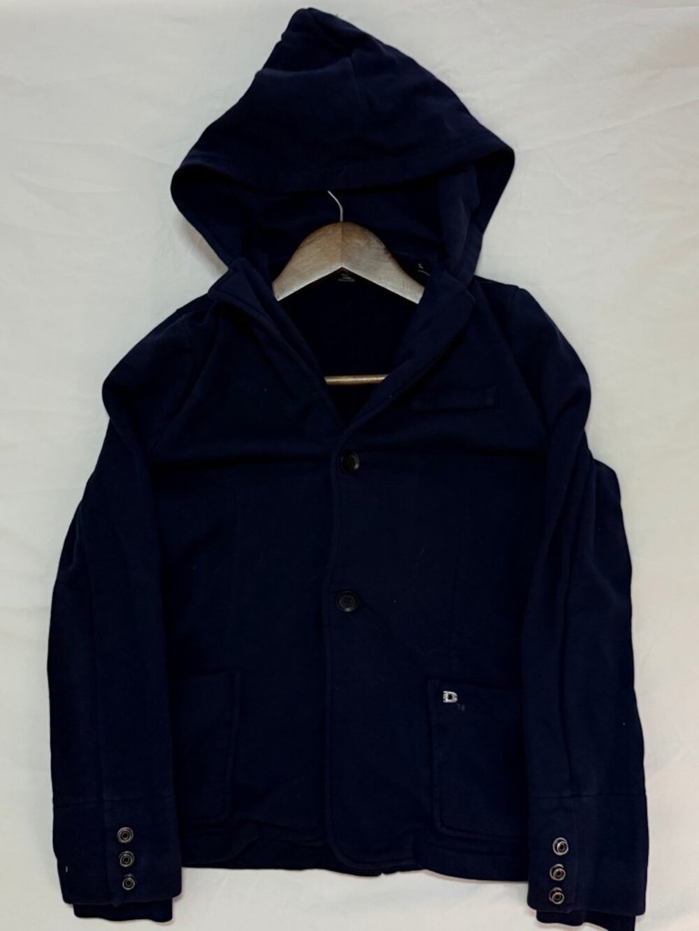 Diesel Kids Hooded Sweat Blazer Jacket Navy Blue Girls Size 12